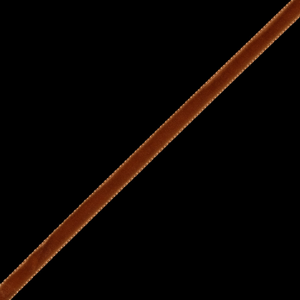 Copper Single-Faced Velvet Ribbon - 0.25" Detail Copper Single-Faced Velvet Ribbon - 0.25" Detail