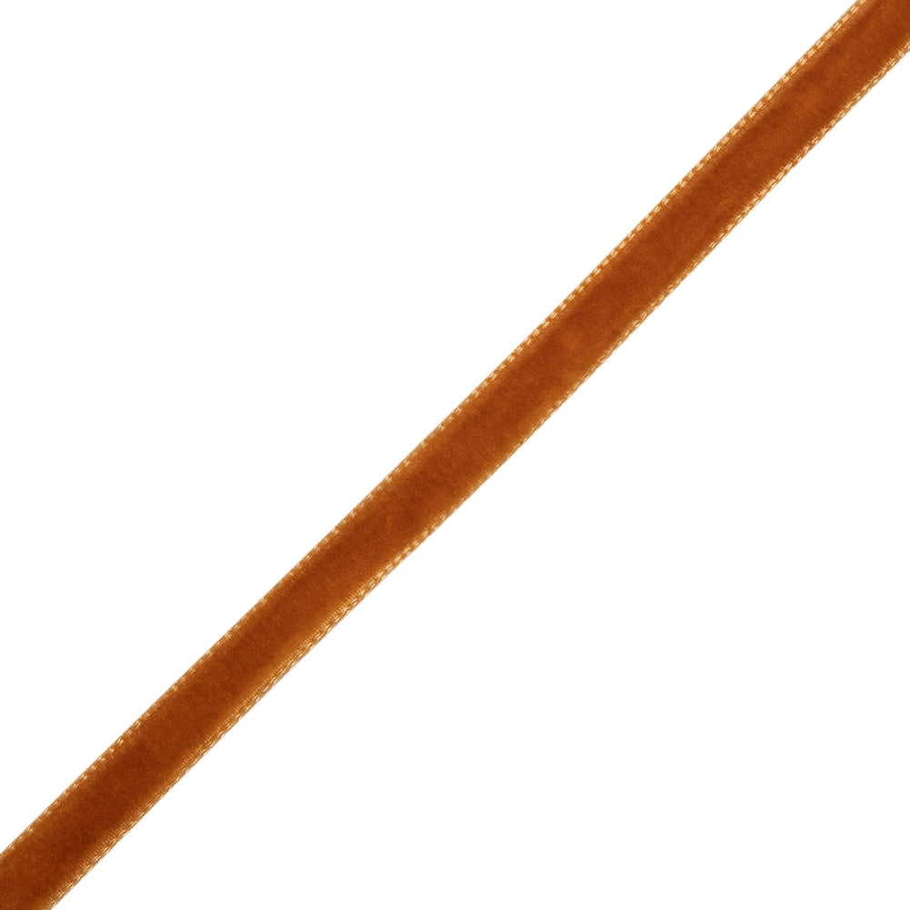 Single Faced Velvet Ribbon Made in Italy - 1/4" - Rust - Sabine Collection Single Faced Velvet Ribbon Made in Italy - 1/4" - Rust - Sabine Collection