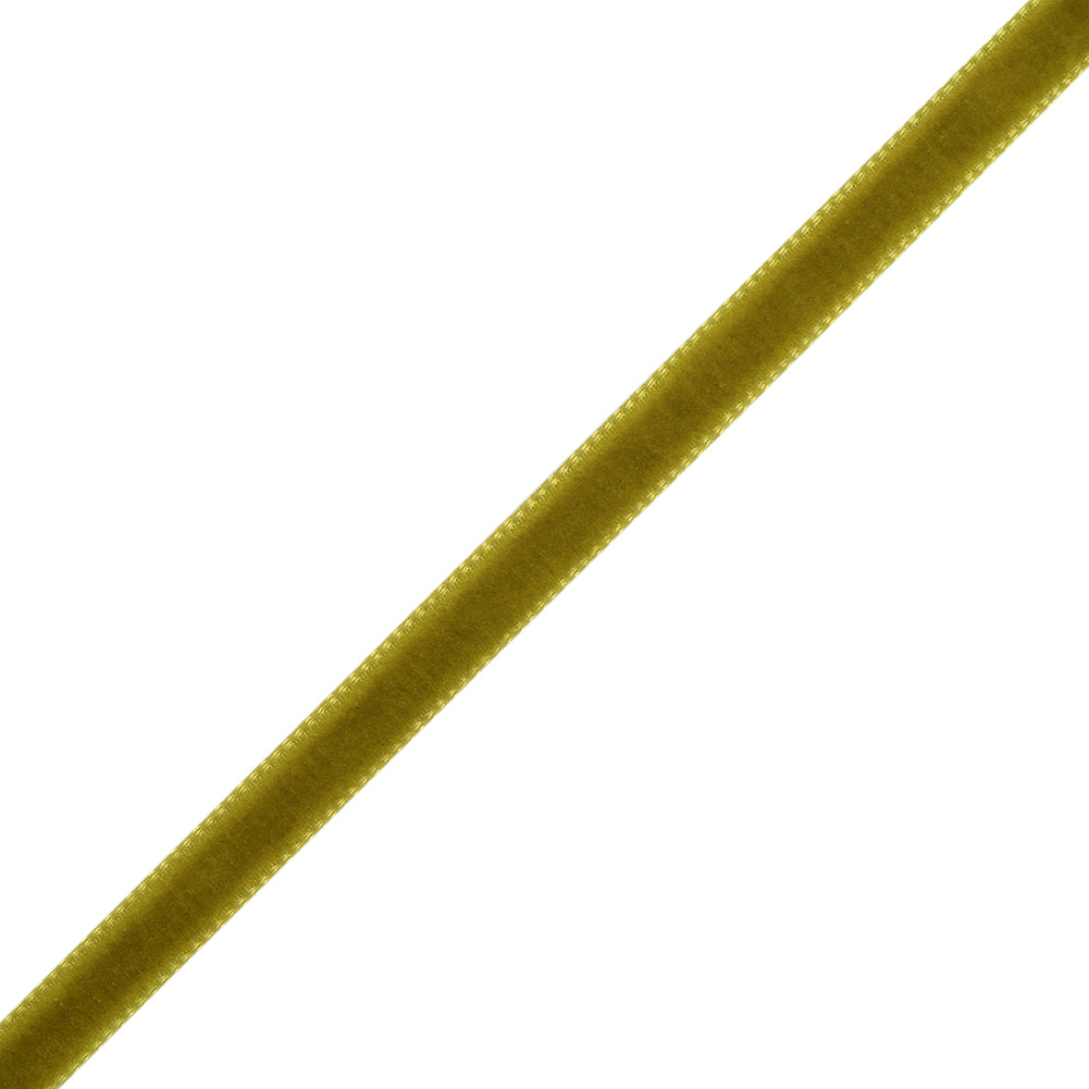 Single Faced Velvet Ribbon Made in Italy - 1/4" - Olive - Sabine Collection Single Faced Velvet Ribbon Made in Italy - 1/4" - Olive - Sabine Collection