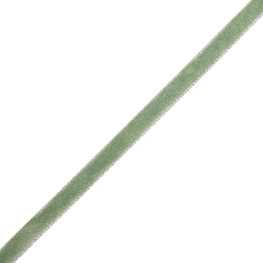 Single Faced Velvet Ribbon Made in Italy - 1/4" - Light Green - Sabine Collection Single Faced Velvet Ribbon Made in Italy - 1/4" - Light Green - Sabine Collection