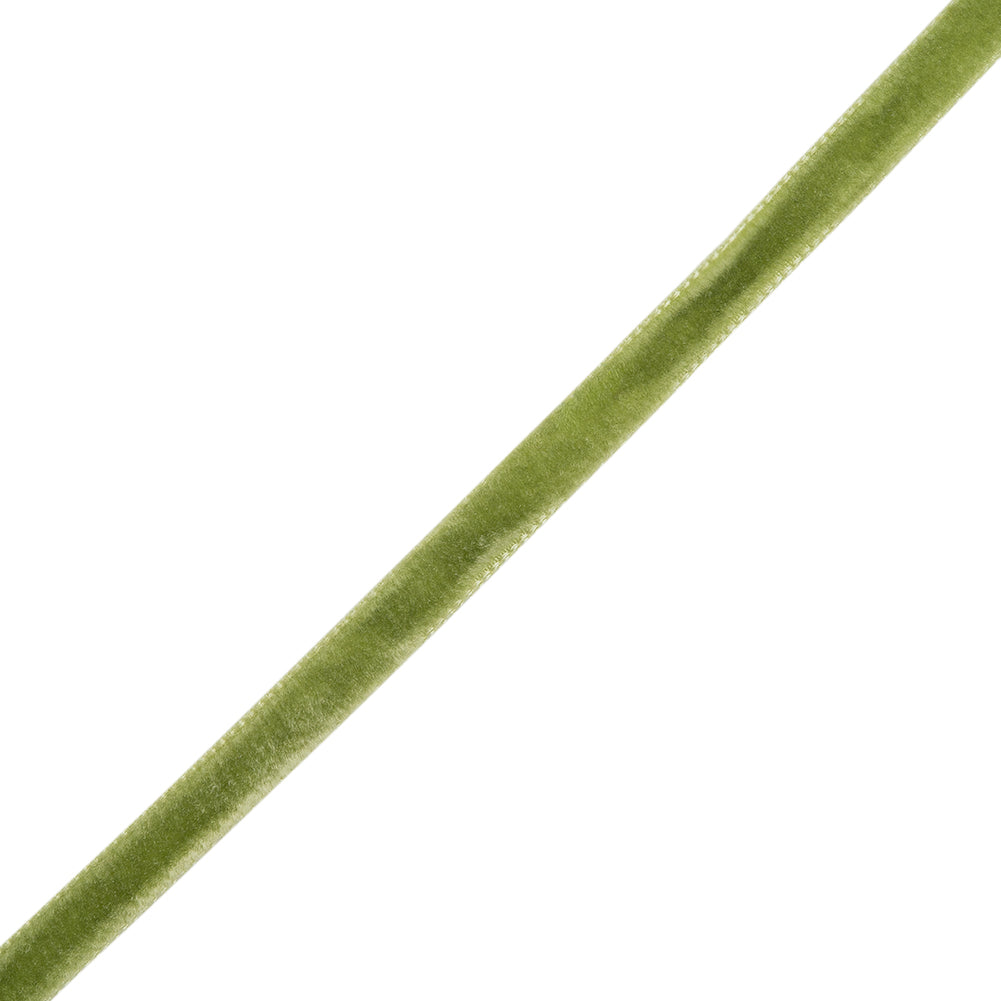 Single Faced Velvet Ribbon Made in Italy - 1/4" - Willow Green - Sabine Collection Single Faced Velvet Ribbon Made in Italy - 1/4" - Willow Green - Sabine Collection