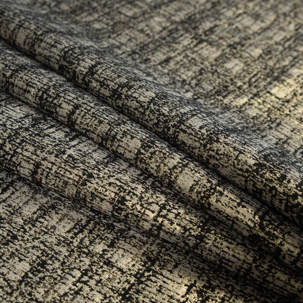Metallic Gold and Black Abstract Jacquard Folded Metallic Gold and Black Abstract Jacquard Folded