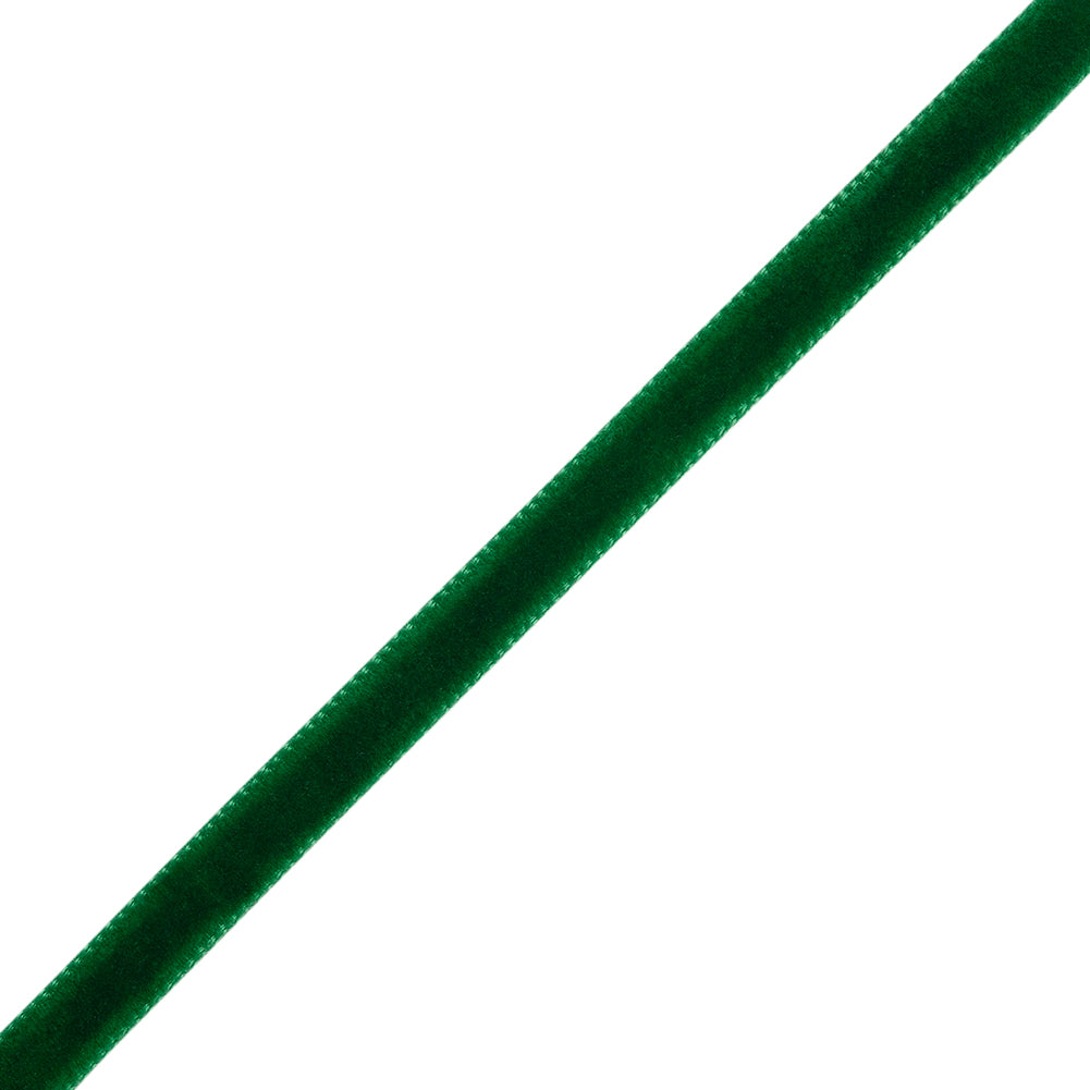 Single Faced Velvet Ribbon Made in Italy - 1/4" - Dark Green - Sabine Collection Single Faced Velvet Ribbon Made in Italy - 1/4" - Dark Green - Sabine Collection