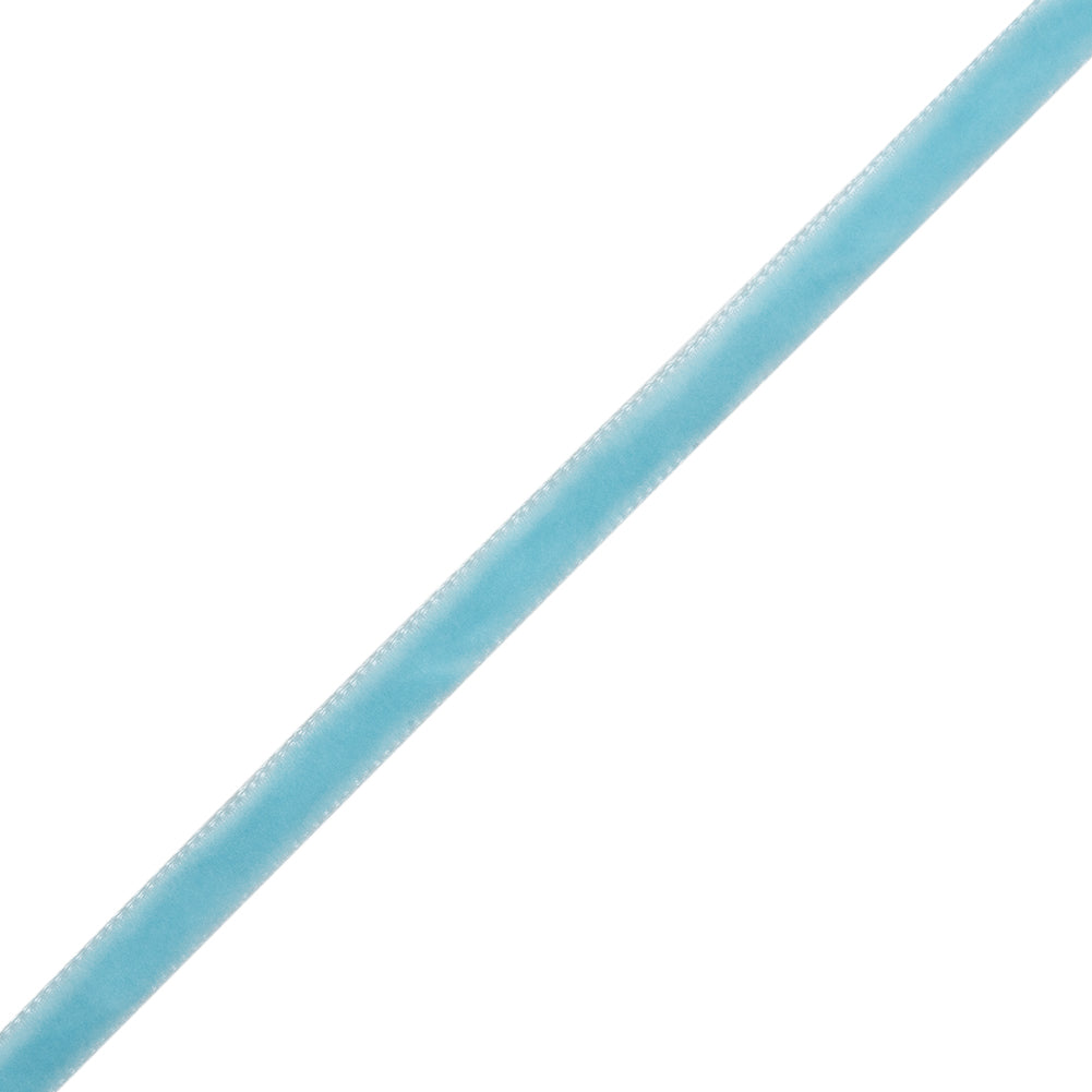 Single Faced Velvet Ribbon Made in Italy - 1/4" - Sky Blue - Sabine Collection Single Faced Velvet Ribbon Made in Italy - 1/4" - Sky Blue - Sabine Collection