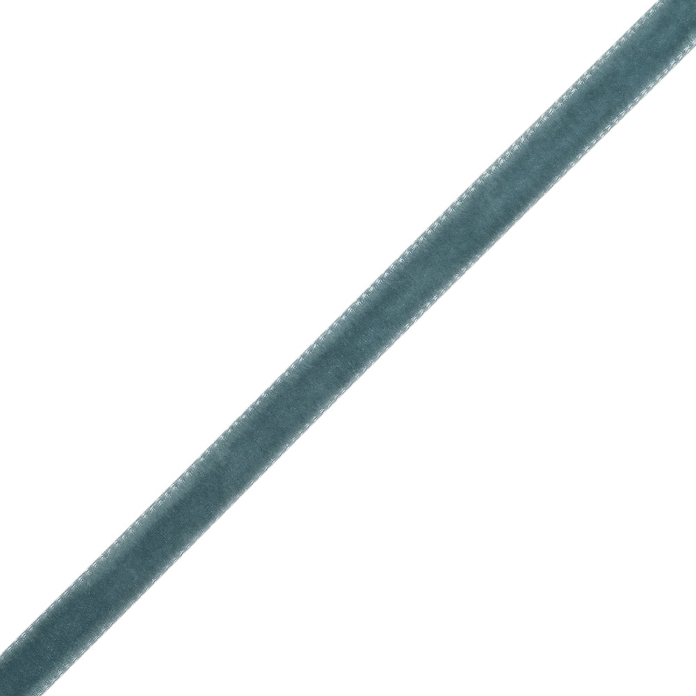Single Faced Velvet Ribbon Made in Italy - 1/4" - French Blue - Sabine Collection Single Faced Velvet Ribbon Made in Italy - 1/4" - French Blue - Sabine Collection