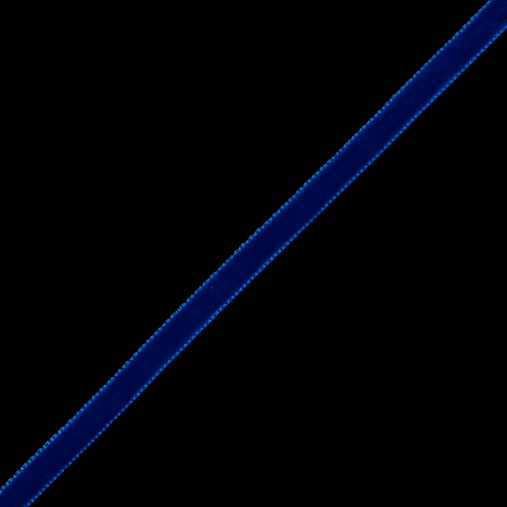 Royal Blue Single-Faced Velvet Ribbon - 0.25" Detail Royal Blue Single-Faced Velvet Ribbon - 0.25" Detail