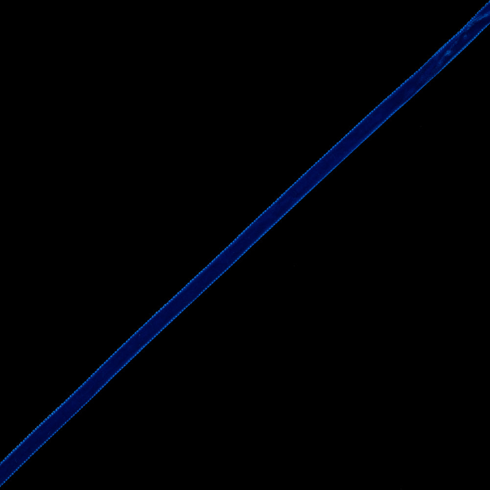 Royal Blue Single-Faced Velvet Ribbon - 0.25" Royal Blue Single-Faced Velvet Ribbon - 0.25"