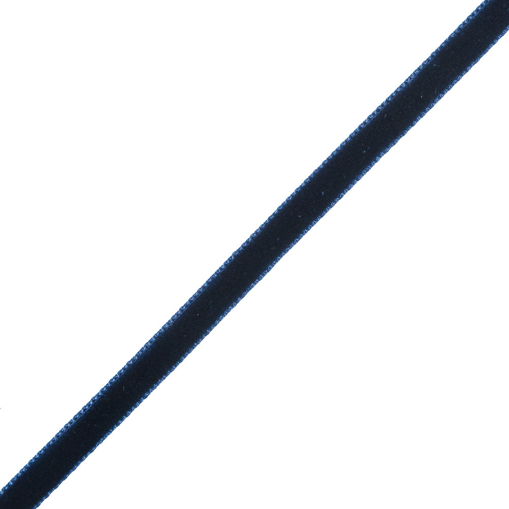 Navy Single-Faced Velvet Ribbon - 0.25" Detail Navy Single-Faced Velvet Ribbon - 0.25" Detail