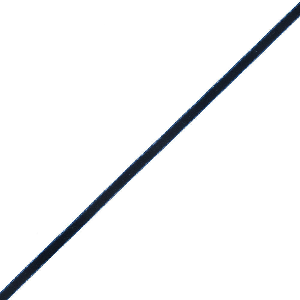 Navy Single-Faced Velvet Ribbon - 0.25" Navy Single-Faced Velvet Ribbon - 0.25"