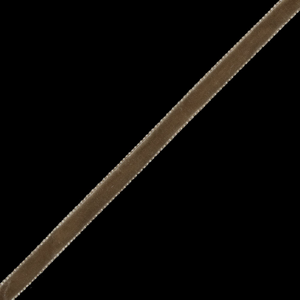 Beige Single-Faced Velvet Ribbon - 0.25" Detail Beige Single-Faced Velvet Ribbon - 0.25" Detail