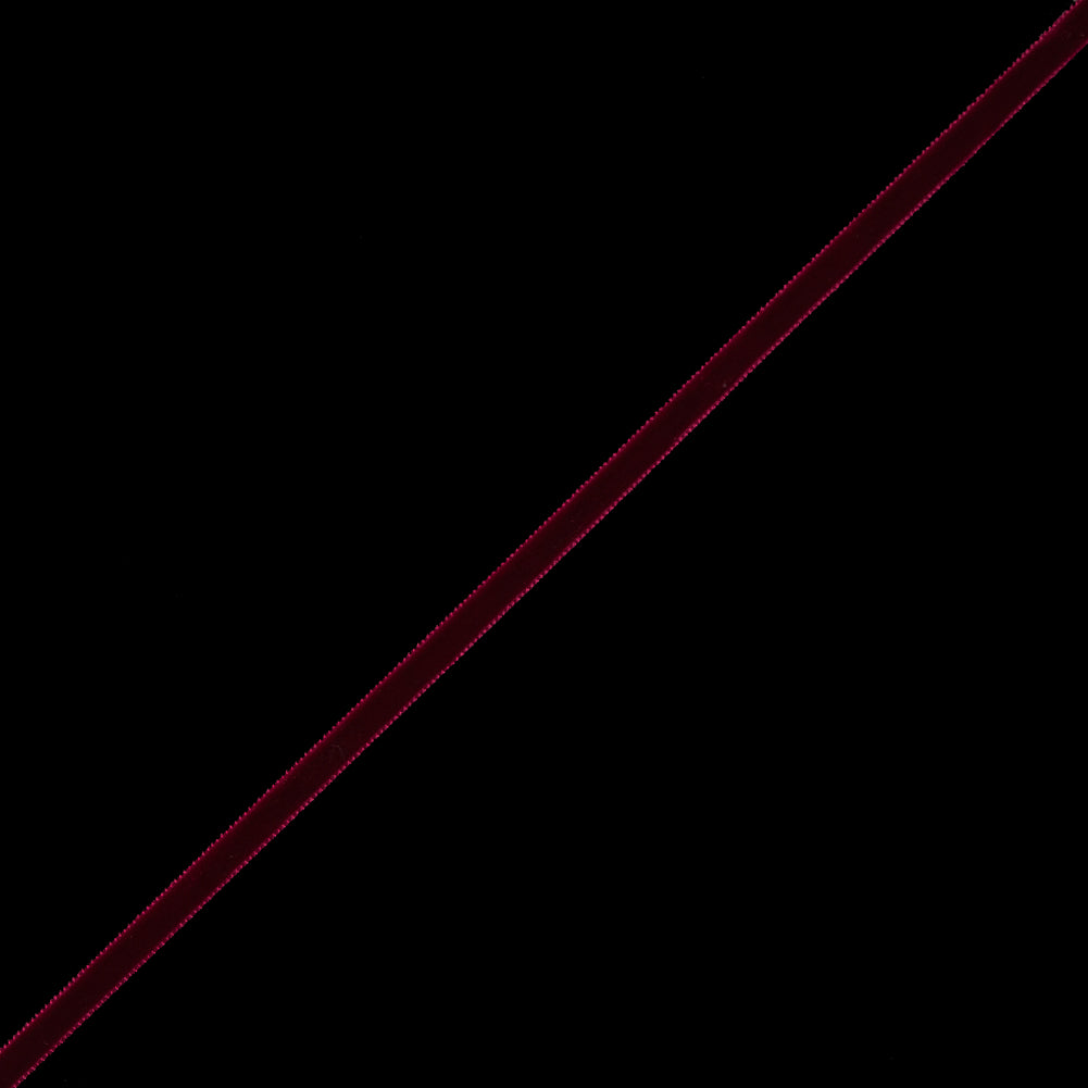 Dark Red Single-Faced Velvet Ribbon - 0.25" Dark Red Single-Faced Velvet Ribbon - 0.25"