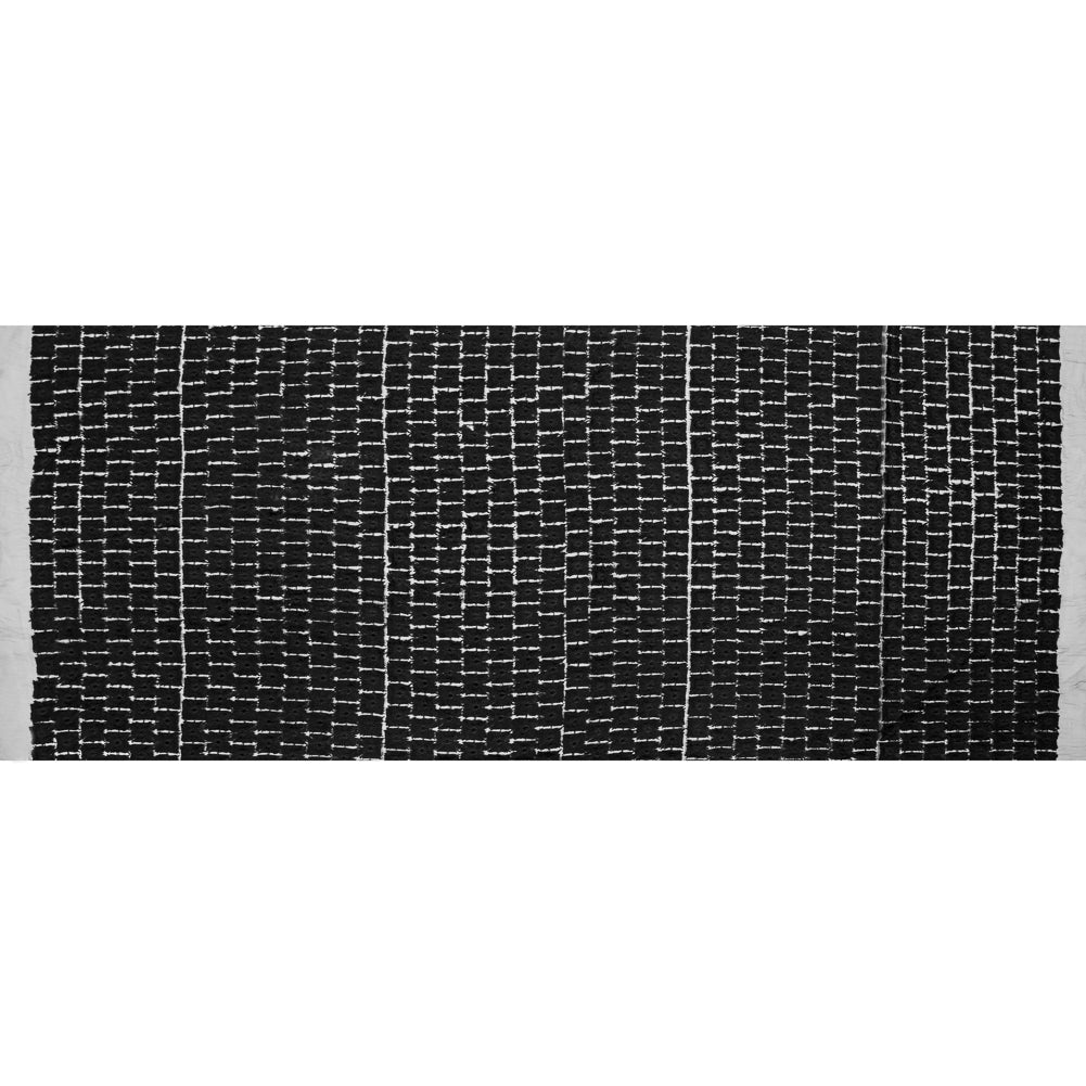 Black Novelty Geometric Embroidered Organza Full Black Novelty Geometric Embroidered Organza Full