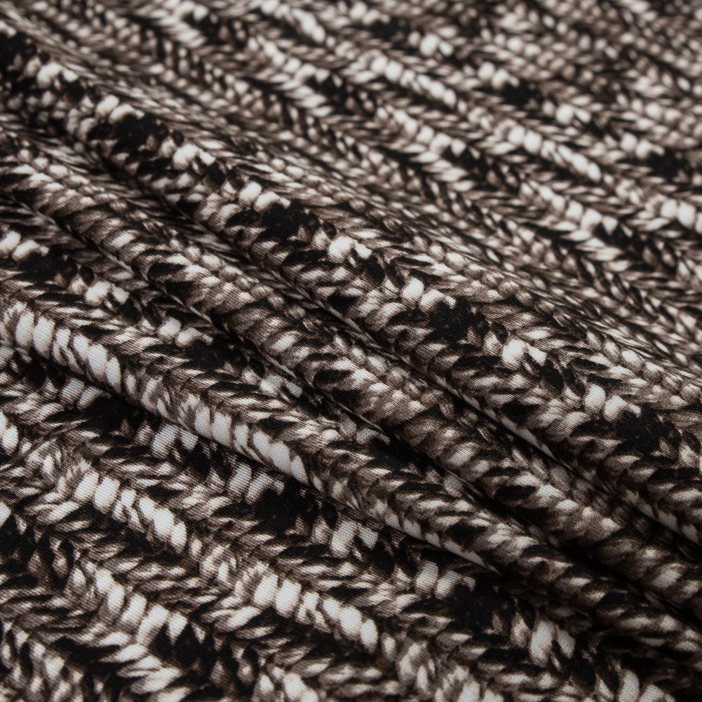 Taupe Sweater Knit Printed Rayon Jersey Folded Taupe Sweater Knit Printed Rayon Jersey Folded