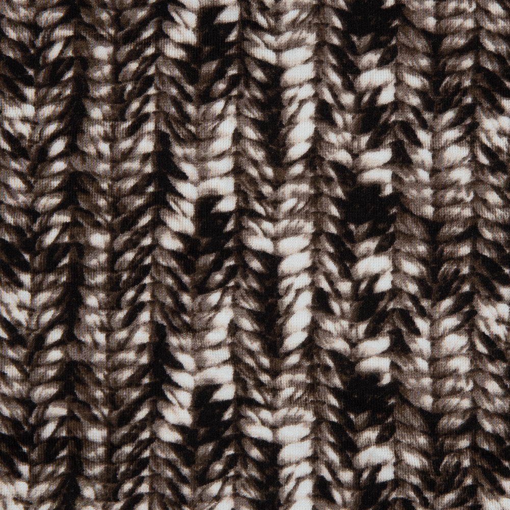 Taupe Sweater Knit Printed Rayon Jersey Detail Taupe Sweater Knit Printed Rayon Jersey Detail