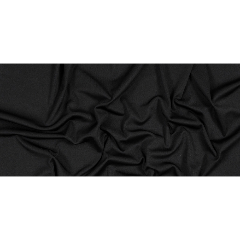 Italian Black 1x1 Polyester Rib Knit Full Italian Black 1x1 Polyester Rib Knit Full