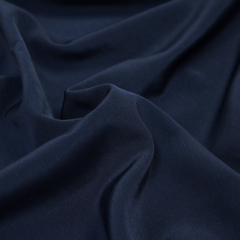 Polyester Peachskin - Navy Detail Polyester Peachskin - Navy Detail