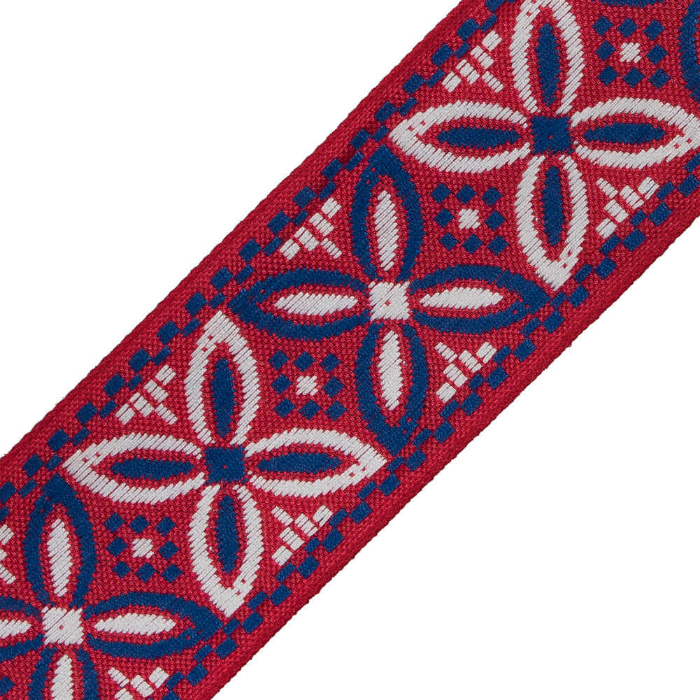 Red, White and Blue German Jacquard Ribbon - 2" Detail Red, White and Blue German Jacquard Ribbon - 2" Detail