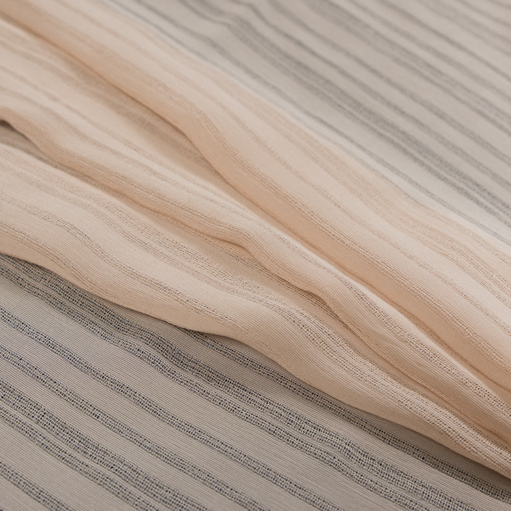 Nude Tonal Striped Gauzy Silk Folded Nude Tonal Striped Gauzy Silk Folded