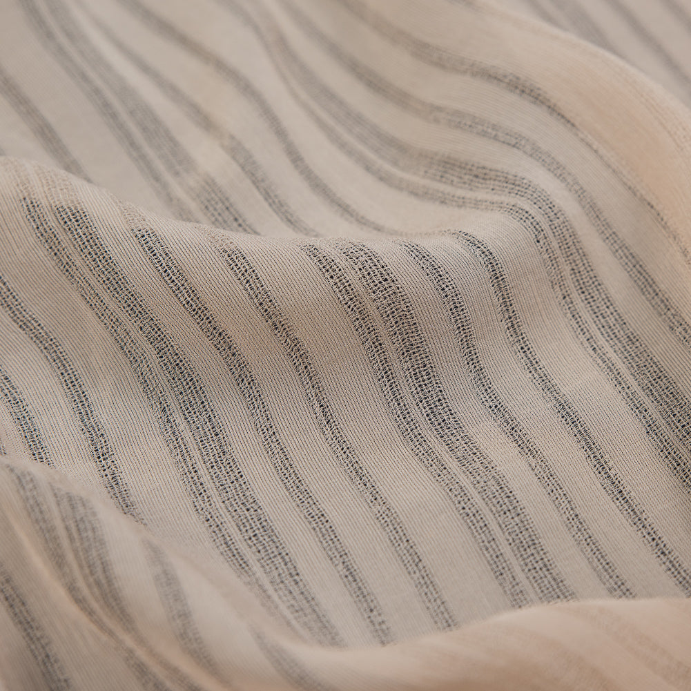 Nude Tonal Striped Gauzy Silk Detail Nude Tonal Striped Gauzy Silk Detail