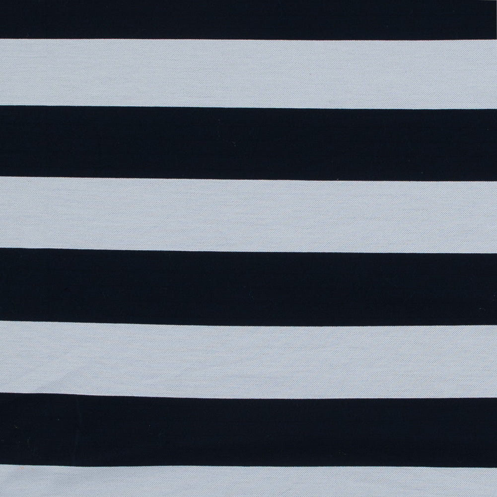 Navy and White Awning Striped Knit Pique Navy and White Awning Striped Knit Pique