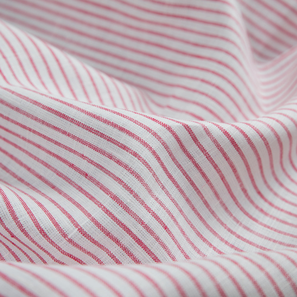 Red and White Striped Linen Woven Detail Red and White Striped Linen Woven Detail