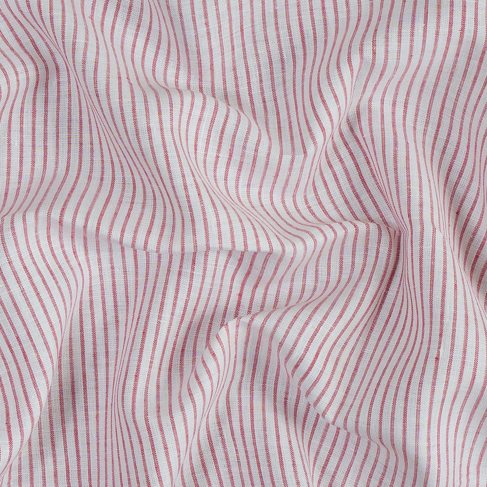 Red and White Striped Linen Woven Red and White Striped Linen Woven