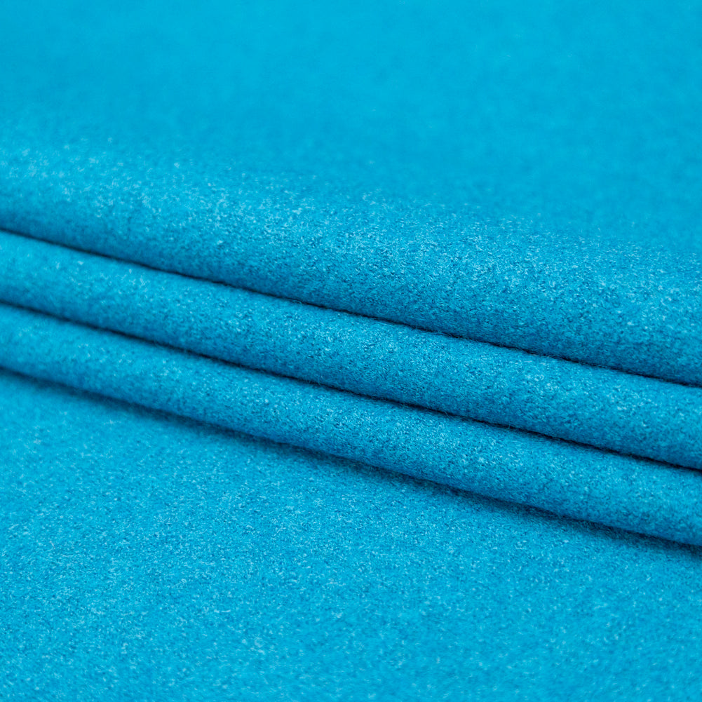 Boiled Wool Coating Fabric - Teal - Ketil Collection Detail Boiled Wool Coating Fabric - Teal - Ketil Collection Detail