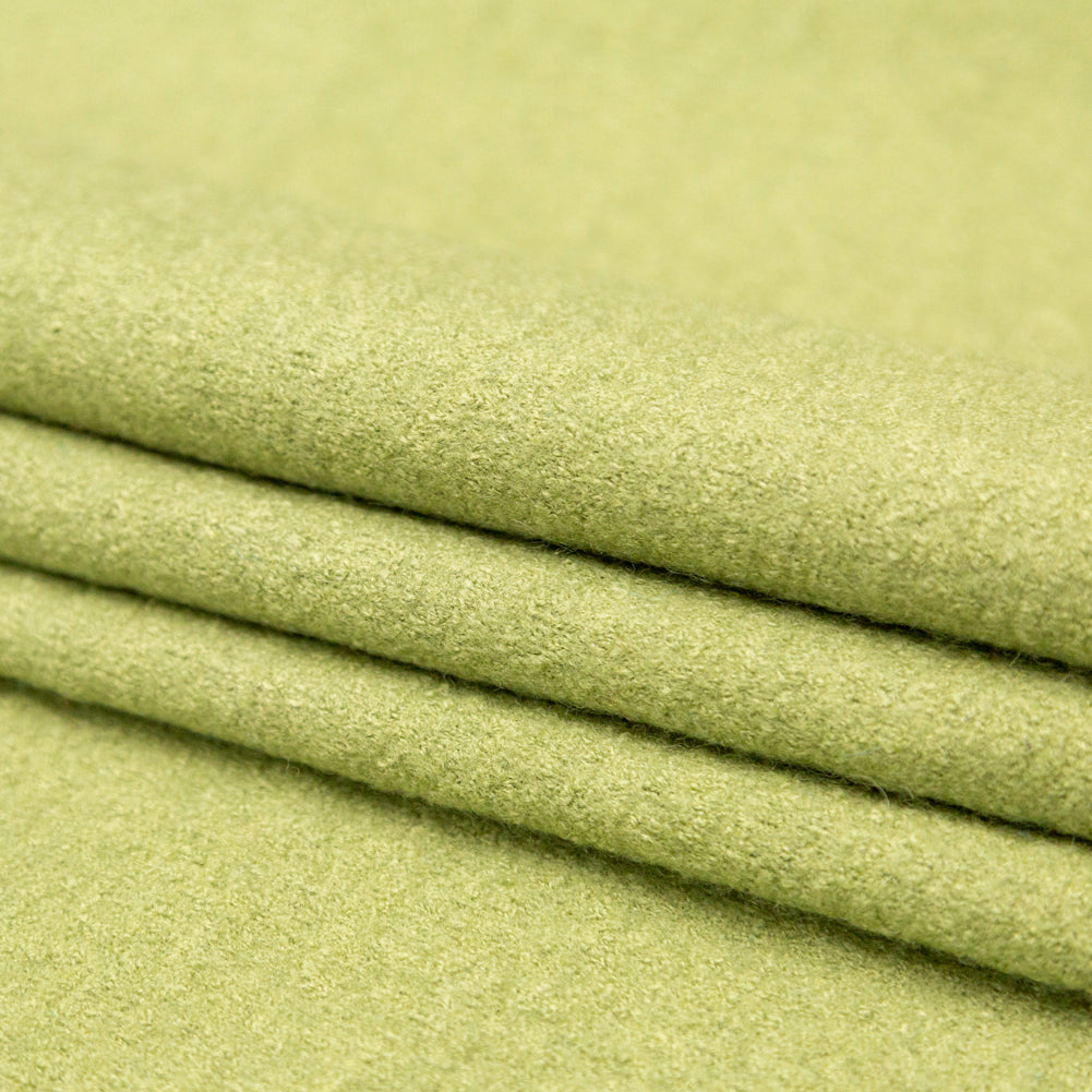 Boiled Wool Coating Fabric - Grass Green - Ketil Collection Detail Boiled Wool Coating Fabric - Grass Green - Ketil Collection Detail