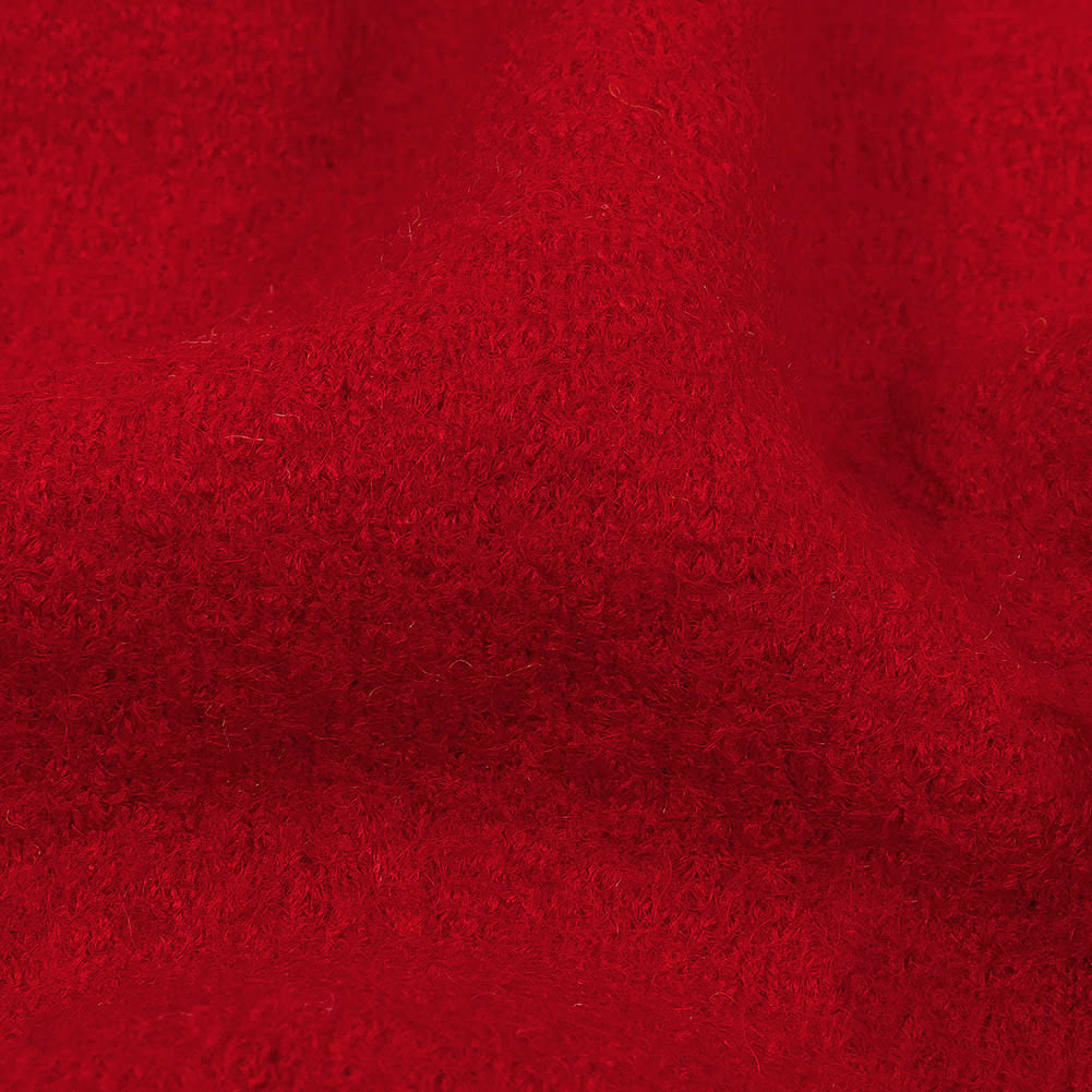 Boiled Wool Coating Fabric - Tango Red - Ketil Collection Folded Boiled Wool Coating Fabric - Tango Red - Ketil Collection Folded