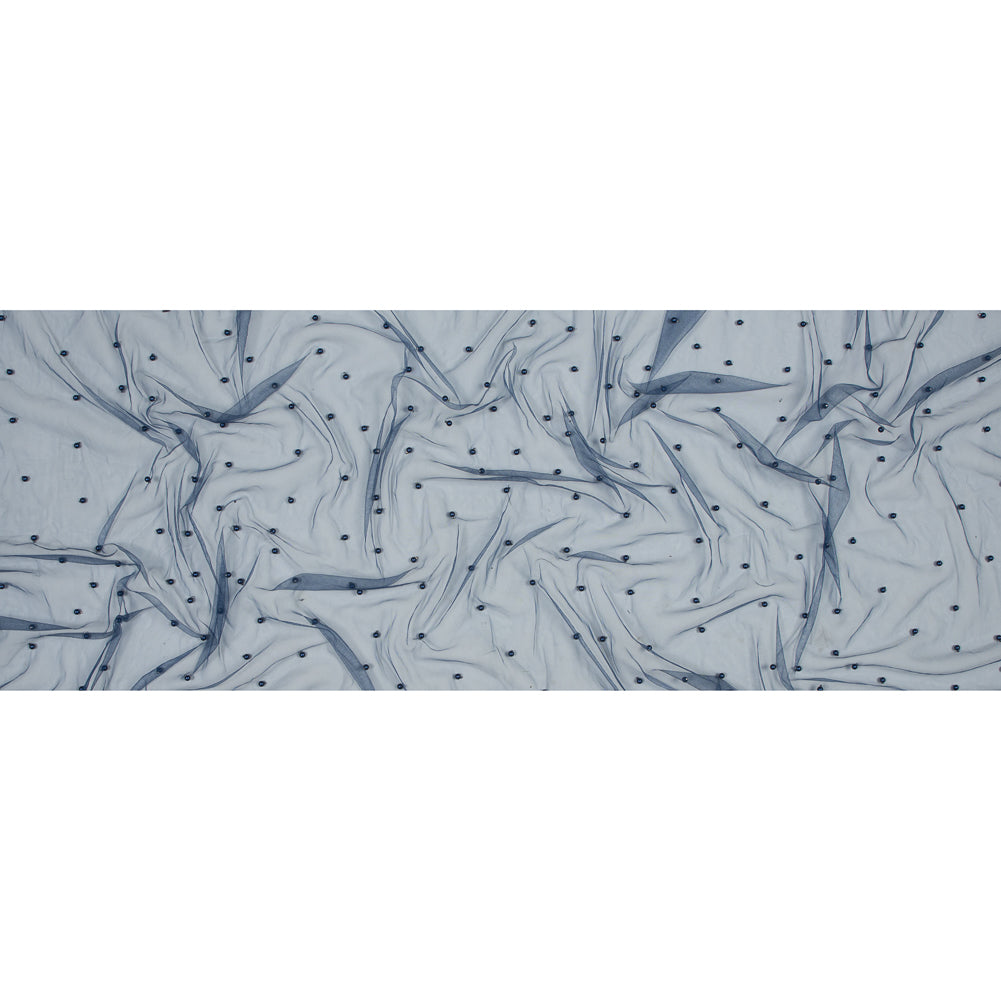Beaded Tulle - Navy - Sylvie Collection Folded Beaded Tulle - Navy - Sylvie Collection Folded