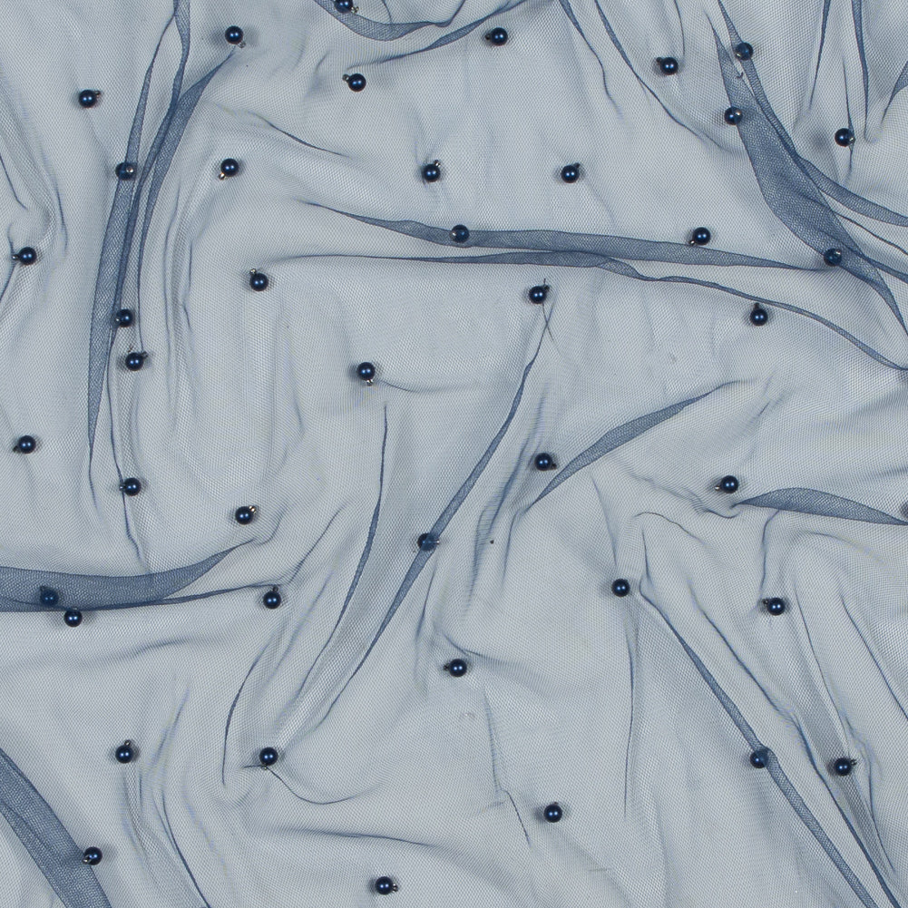 Beaded Tulle - Navy - Sylvie Collection Beaded Tulle - Navy - Sylvie Collection