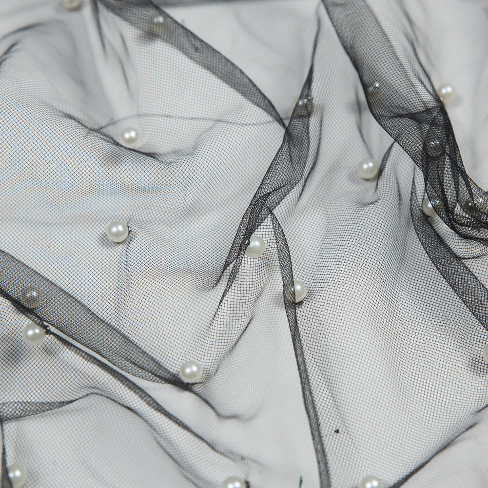 Beaded Tulle - Black - Sylvie Collection Full Beaded Tulle - Black - Sylvie Collection Full