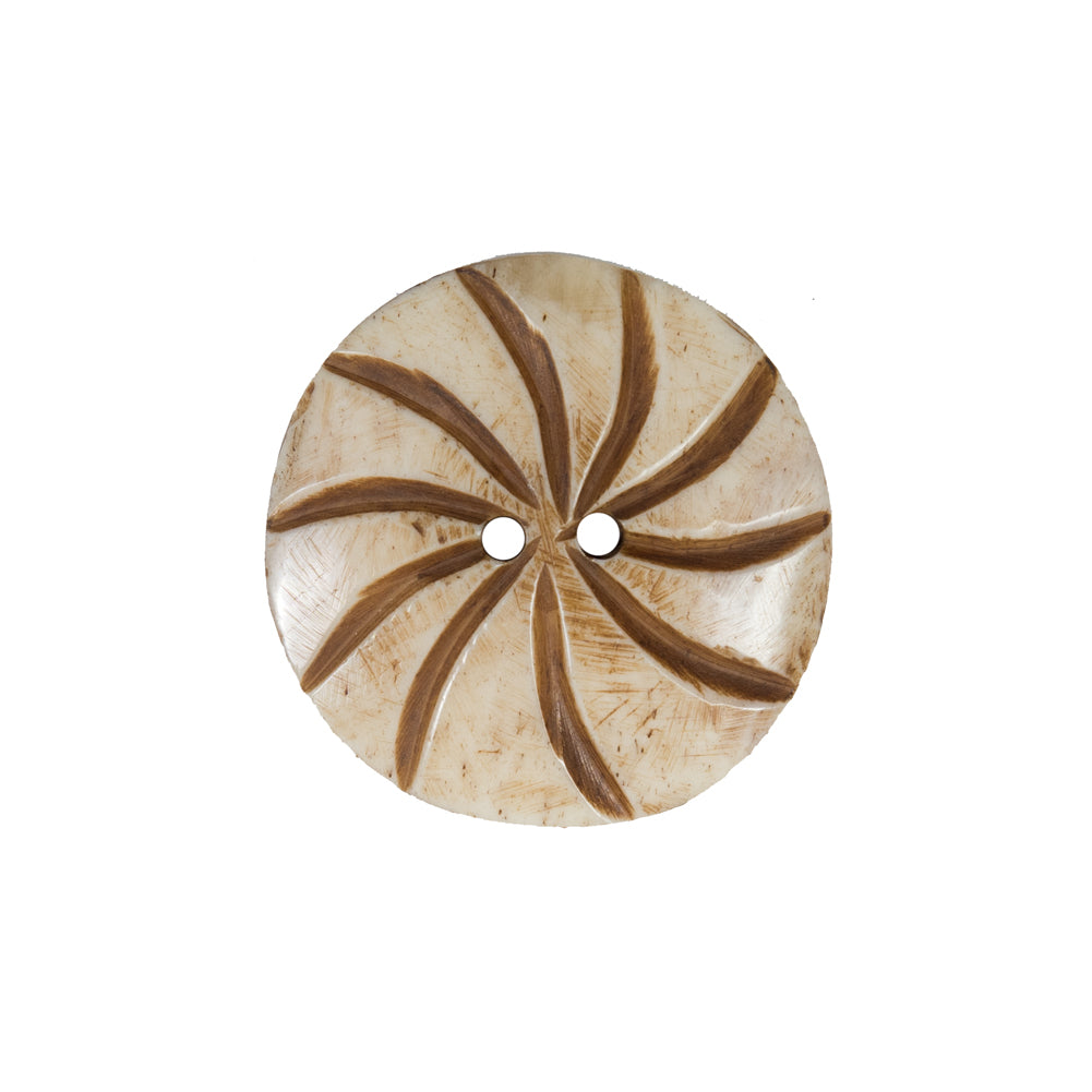Natural Etched Bone Button - 36L/23mm Natural Etched Bone Button - 36L/23mm
