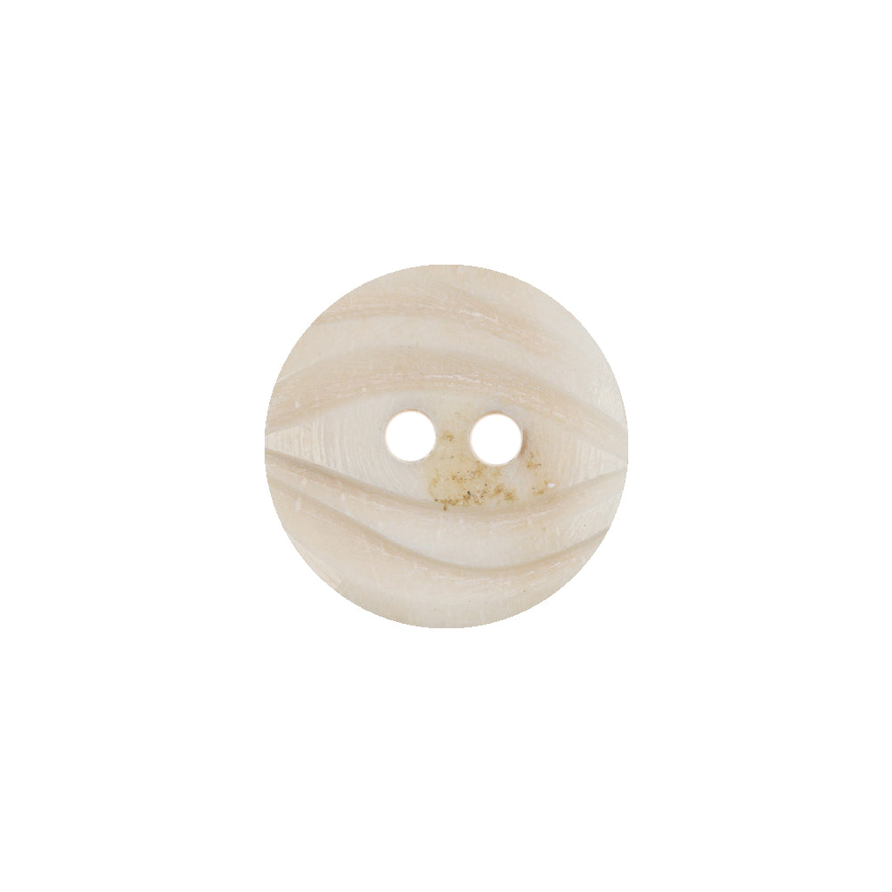 Bone White Etched Horn Coat Button - 25L/16mm Bone White Etched Horn Coat Button - 25L/16mm