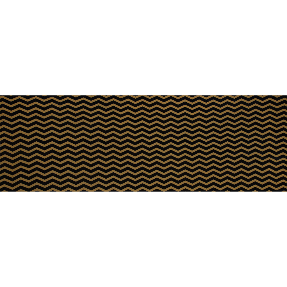 Zig Zag Burnout Velour - Mustard and Navy Full Zig Zag Burnout Velour - Mustard and Navy Full