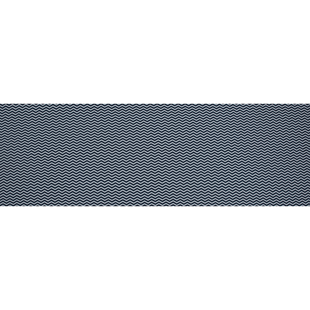 Navy and White Zig Zag Printed Cotton Jersey Folded Navy and White Zig Zag Printed Cotton Jersey Folded