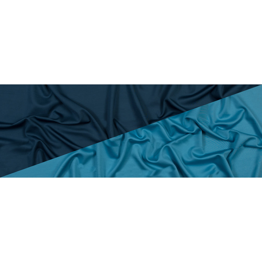 Italian Blue Mist and Moroccan Blue Double Faced Scuba Knit Folded Italian Blue Mist and Moroccan Blue Double Faced Scuba Knit Folded