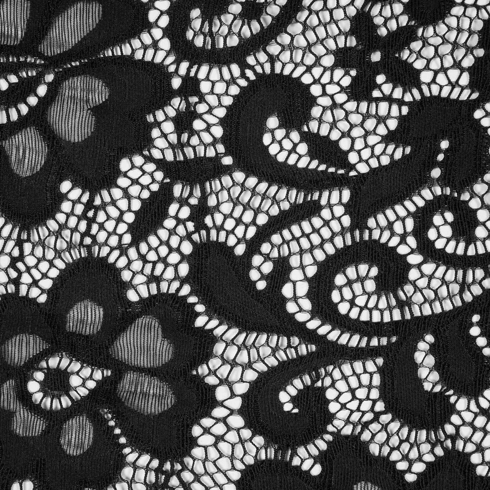 Italian Black Stretch Crochet Lace Italian Black Stretch Crochet Lace
