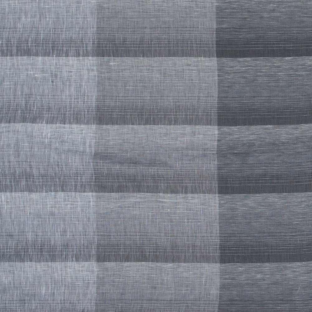 Italian Gray and White Plaid Linen Scrim Italian Gray and White Plaid Linen Scrim