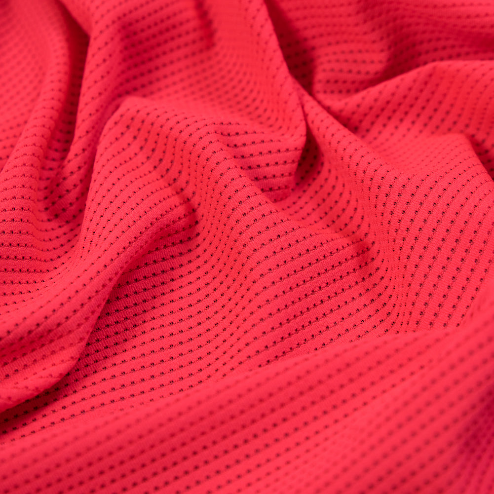 Neon Coral Textural Polyester Stretch Knit Detail Neon Coral Textural Polyester Stretch Knit Detail