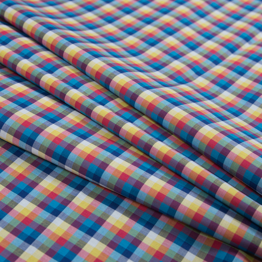 Multicolor Checkered Cotton Shirting Folded Multicolor Checkered Cotton Shirting Folded