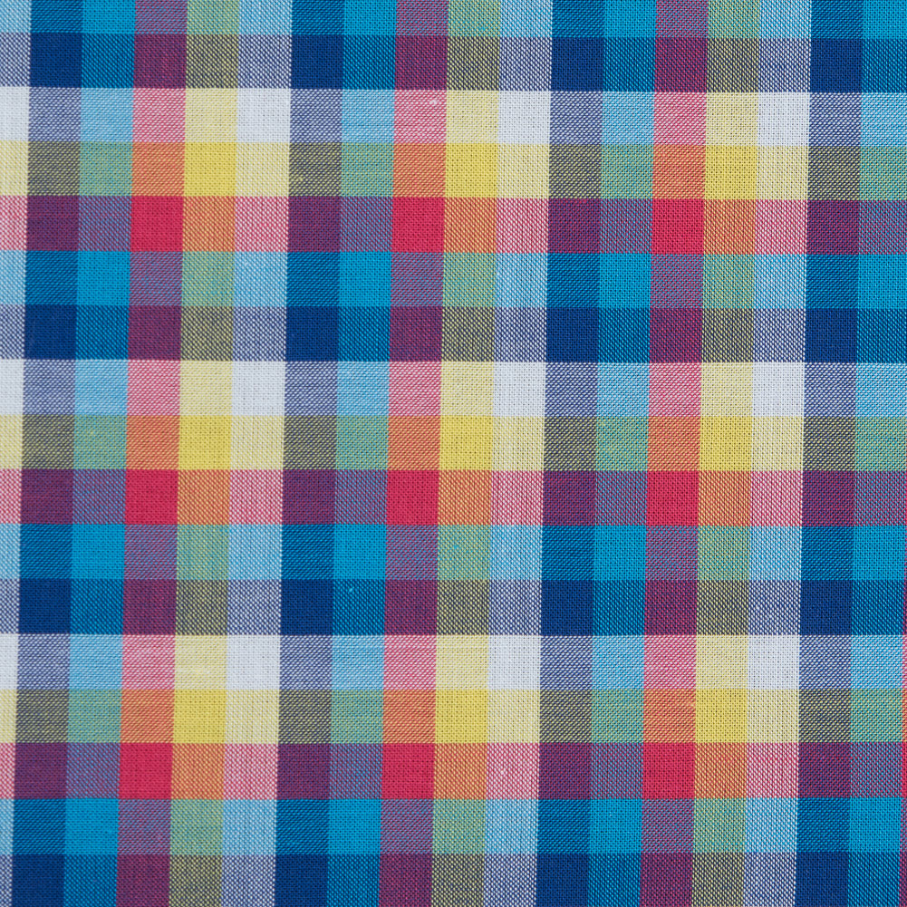 Multicolor Checkered Cotton Shirting Detail Multicolor Checkered Cotton Shirting Detail