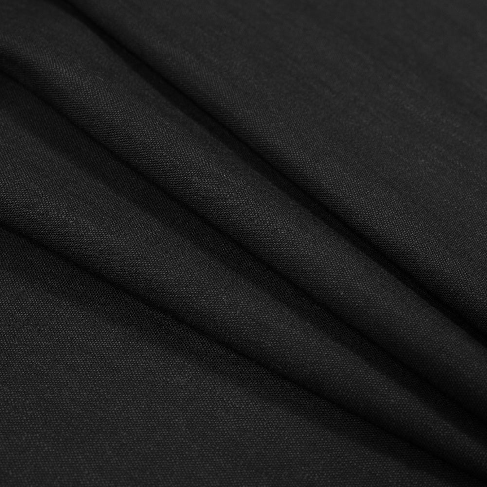 Stretch Linen Woven - Black - Asturias Collection - Folded Stretch Linen Woven - Black - Asturias Collection - Folded