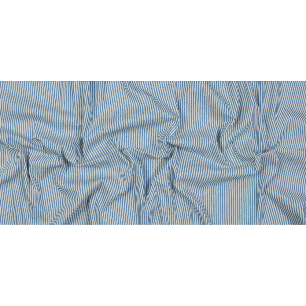 Stretch Linen Woven - Striped Blue - Asturias Collection Stretch Linen Woven - Striped Blue - Asturias Collection