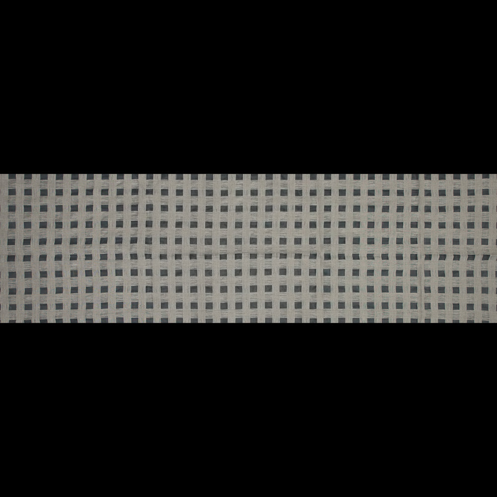 Checkered Linen Woven - Natural - Katia Collection Folded Checkered Linen Woven - Natural - Katia Collection Folded