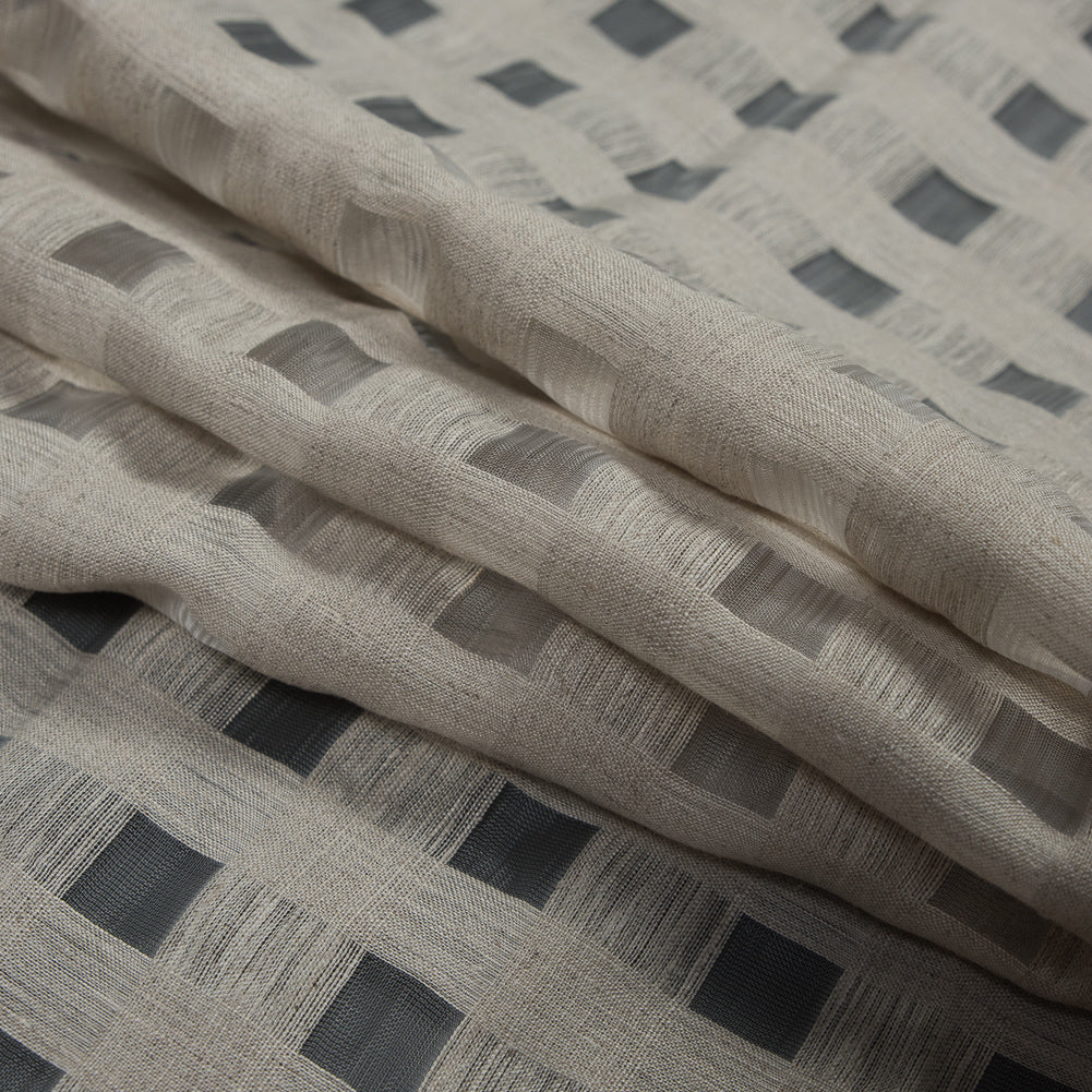 Checkered Linen Woven - Natural - Katia Collection Detail Checkered Linen Woven - Natural - Katia Collection Detail