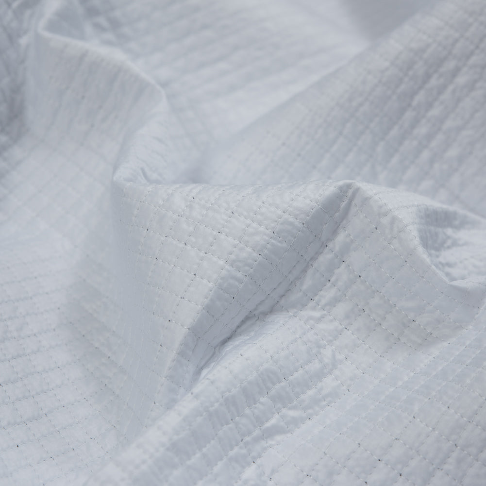 White Square Quilted Polyester Coating Detail White Square Quilted Polyester Coating Detail