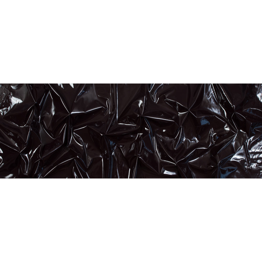 Faux Patent Leather with Black Knit Backing - Fudge Folded Faux Patent Leather with Black Knit Backing - Fudge Folded