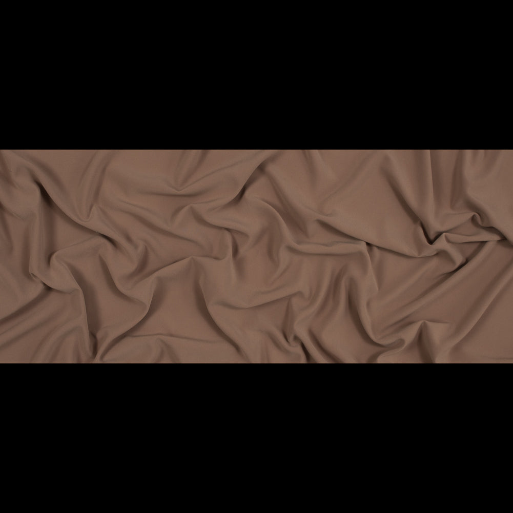 Italian Dark Beige Stretch Polyester Crepe Folded Italian Dark Beige Stretch Polyester Crepe Folded