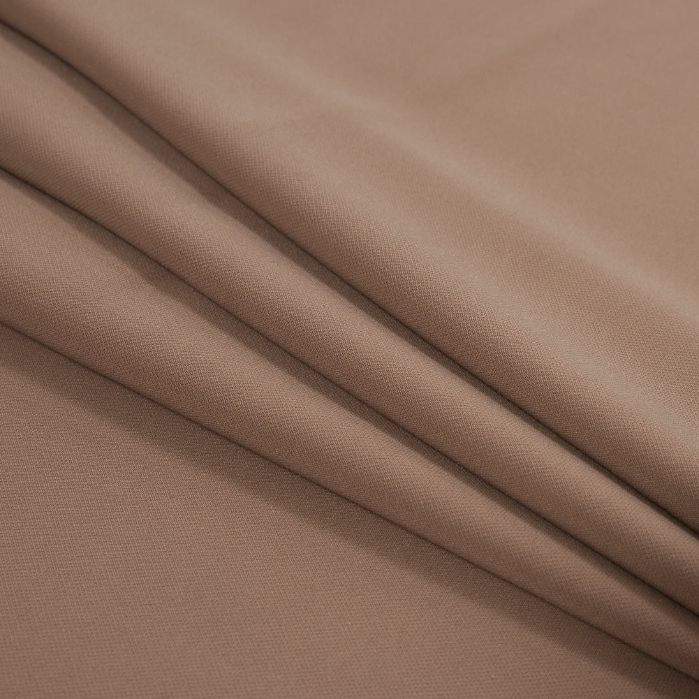 Italian Dark Beige Stretch Polyester Crepe Detail Italian Dark Beige Stretch Polyester Crepe Detail